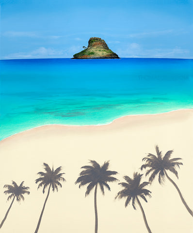 Beach Day Chinaman's Hat Giclee Canvas Print or Metal Print