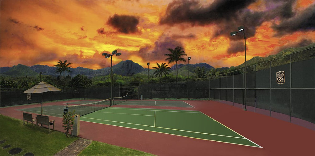 Kailua Racquet Club Court 6-7 Giclee Canvas Print or Metal Print