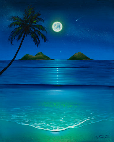 Lanikai Full Moon Giclee Canvas Print or Metal Print