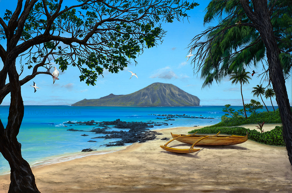 Rabbit Island Giclee Canvas Print or Metal Print