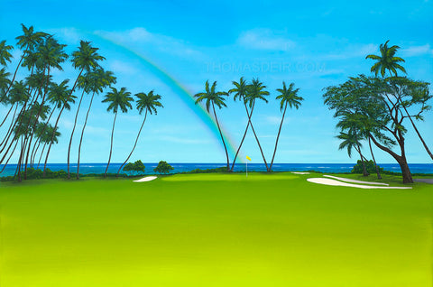 Waialae Golf Course Aerial Giclee Canvas Print or Metal Prints