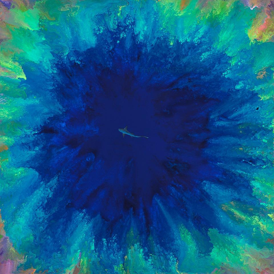 Blue Hole Shark Giclee
