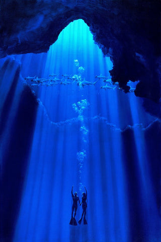 Dive Oahu Giclee Canvas Print or Metal Print