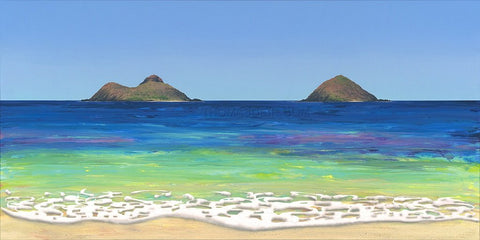 Lanikai Sea Foam Giclee Canvas Print or Metal Print