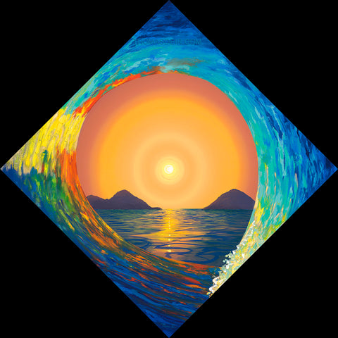 Mokulua Sunrise Wave Giclee Canvas Print or Metal Print