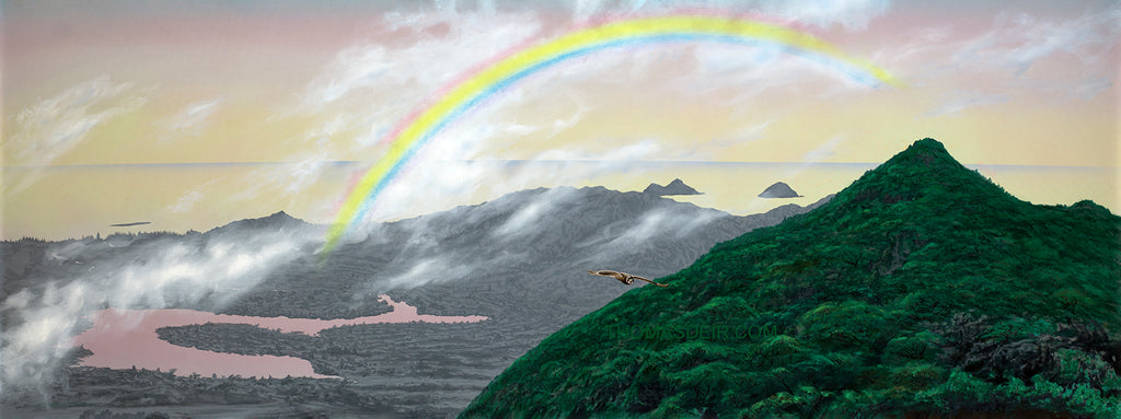 Olomana Enchanted Lakes Giclee Canvas Print or Metal Print