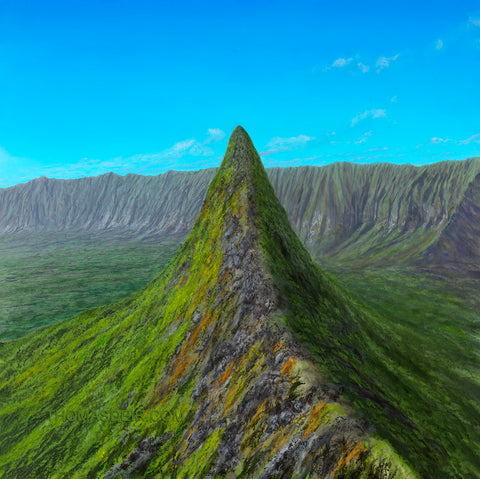 Olomana Third Peak Giclee Canvas Print or Metal Print