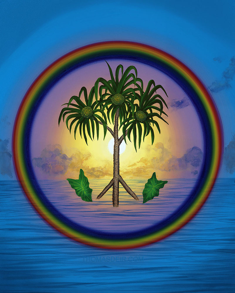 Peace Hala Tree Giclee Canvas Print or Metal Print