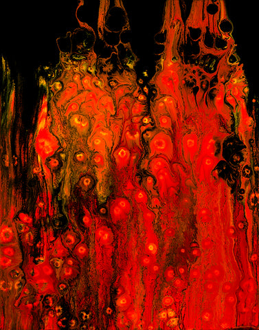 Peacock Lava Giclee Canvas Print or Metal Print