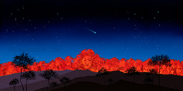 Pele Hula Worship 36x18 Painting