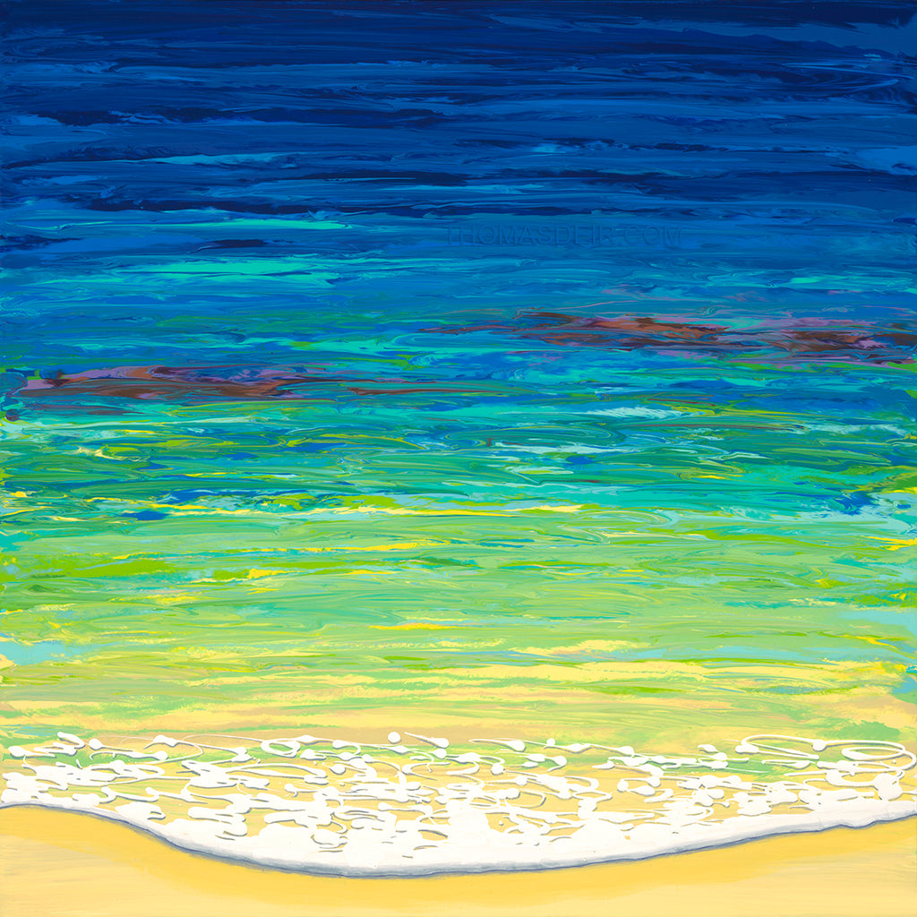 Sea Foam Blues Giclee Canvas Print or Metal Print