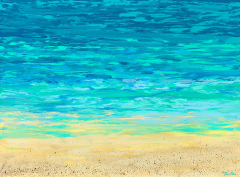 Turquoise Beach Horizontal Giclee Canvas Print or Metal Print