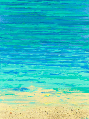 Turquoise Beach Vertical Giclee Canvas Print or Metal Print