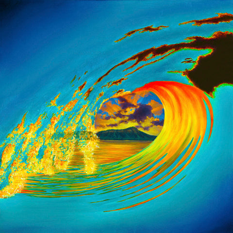 Wave Waikiki Giclee Canvas Print or Metal Print