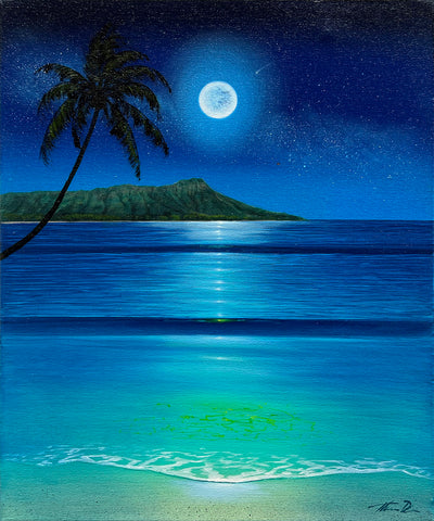 Diamond Head Full Moon 2V Giclee on Canvas or Metal Print