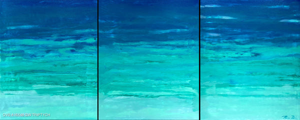 Ocean View Series A 48x20 triptych GW Painting