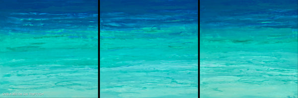 Ocean View Series A Triptych 108x36 GW Painting