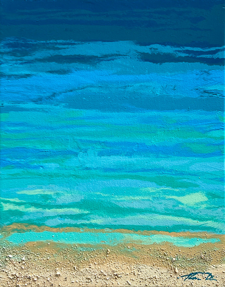Turquoise Beach 1 11x14 Painting