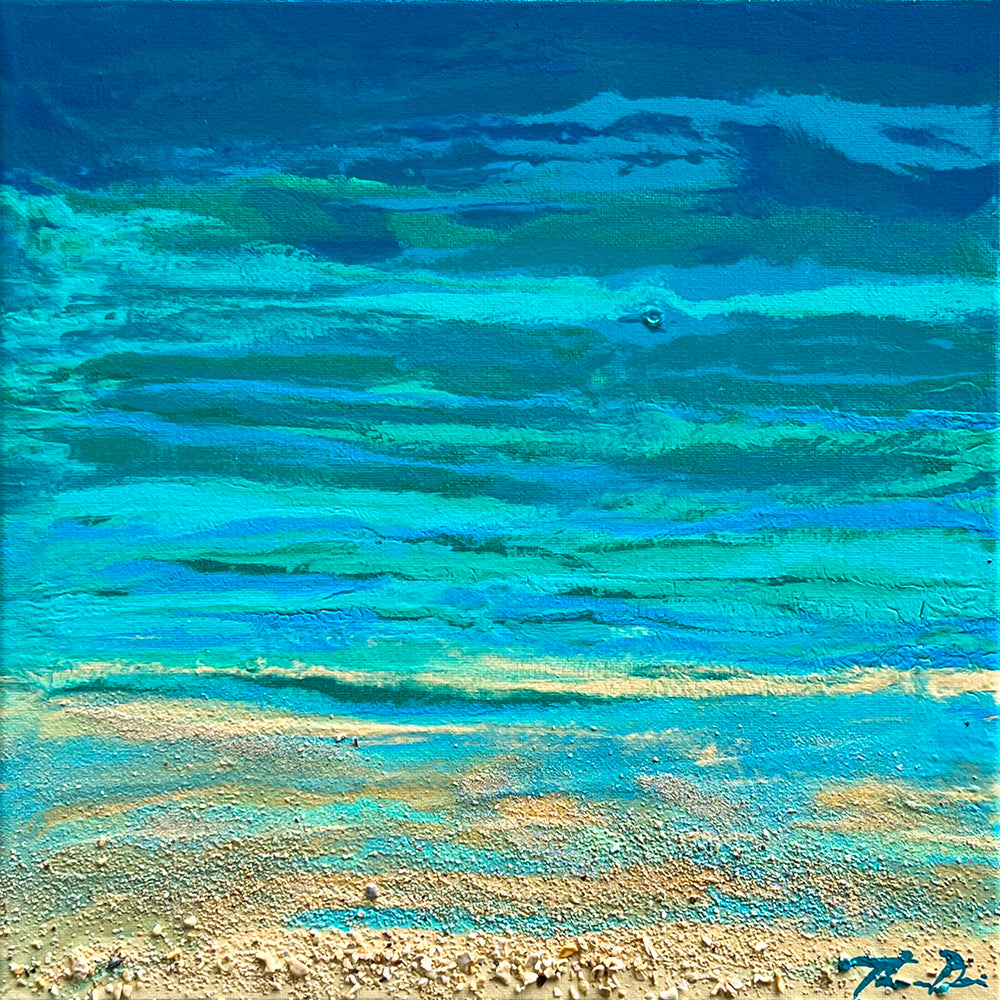 Turquoise Beach 1 12x12 Painting