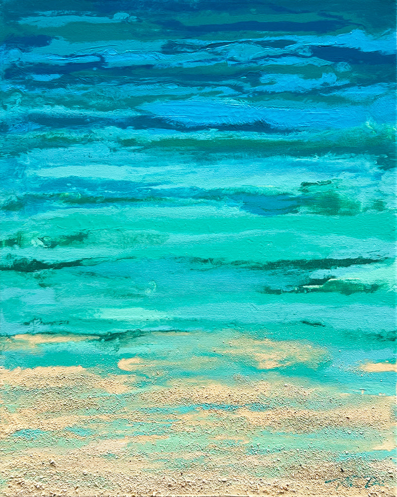 Turquoise Beach 1 16x20 Painting