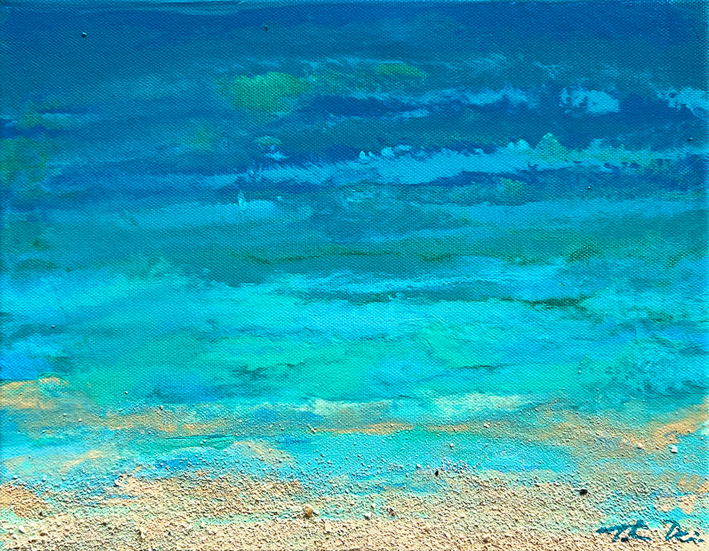 Turquoise Beach 10 14x11 Painting