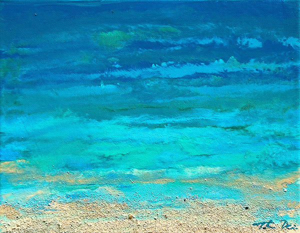 Turquoise Beach 10 14x11 Painting