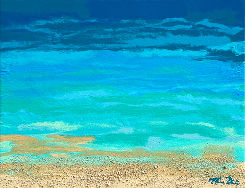 Turquoise Beach 2 14x11 Painting