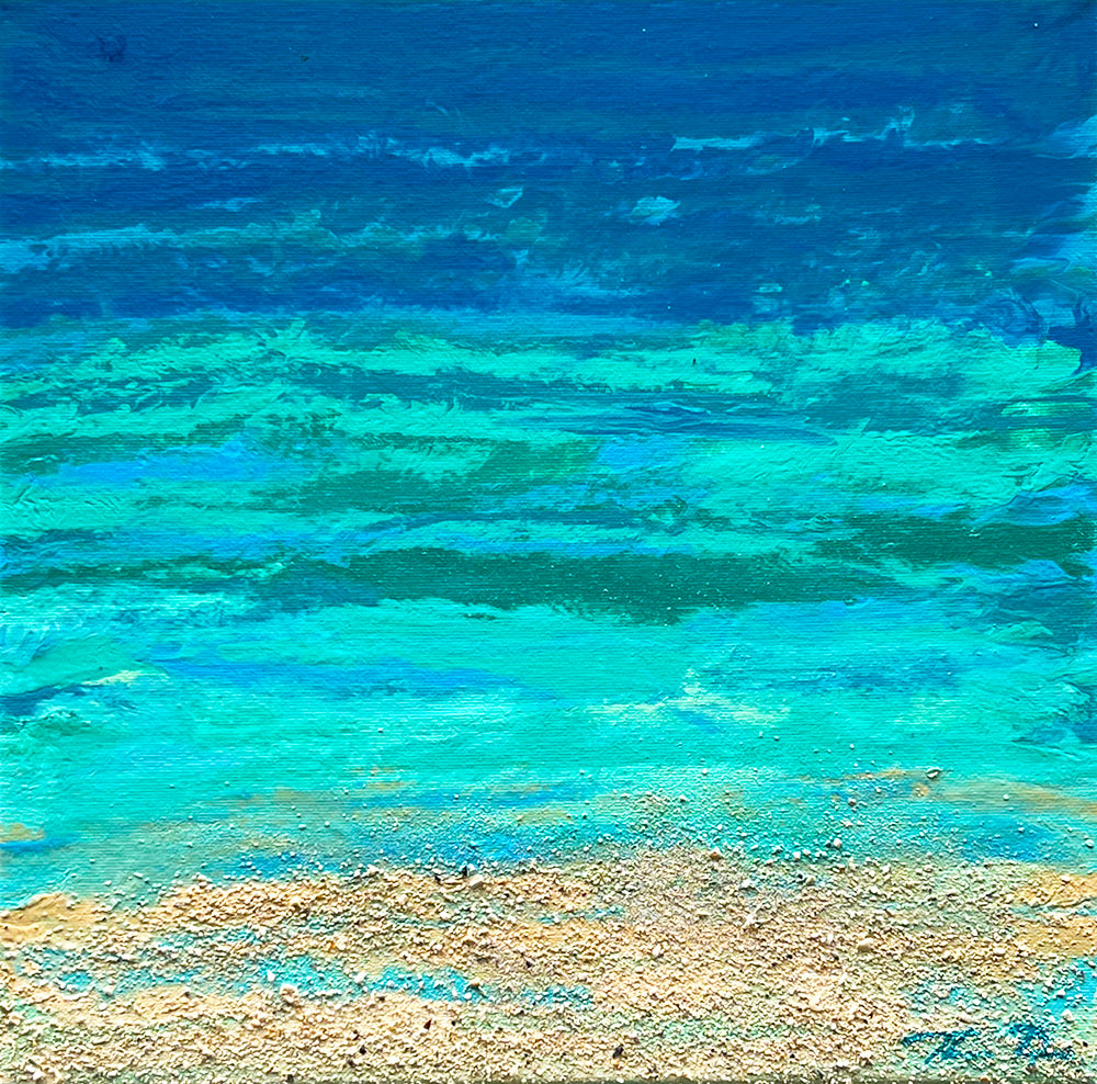 Turquoise Beach 3 12x12 Painting