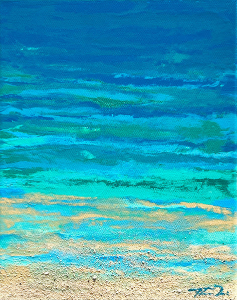 Turquoise Beach 6 11x14 Painting