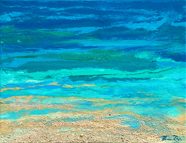 Turquoise Beach 9 14x11 Painting