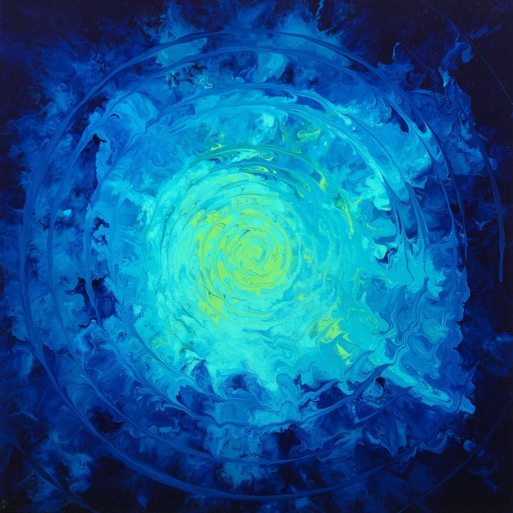 Blue Raindrops 1 24x24 Painting