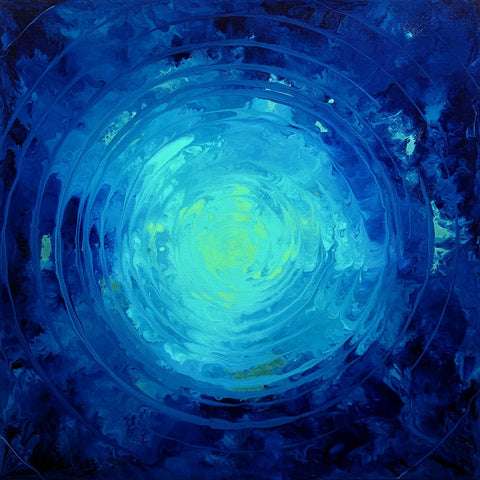 Blue Raindrops 2 24x24 Painting