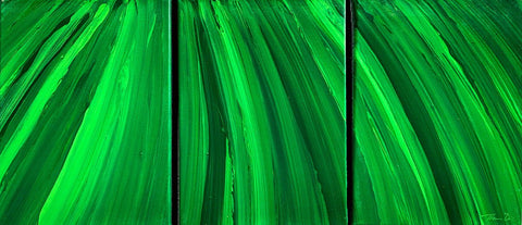Frond 31 27x12 Triptych Painting