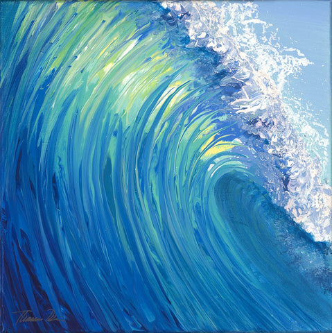 Liquid Mirror Wave Left 12x12 Painting