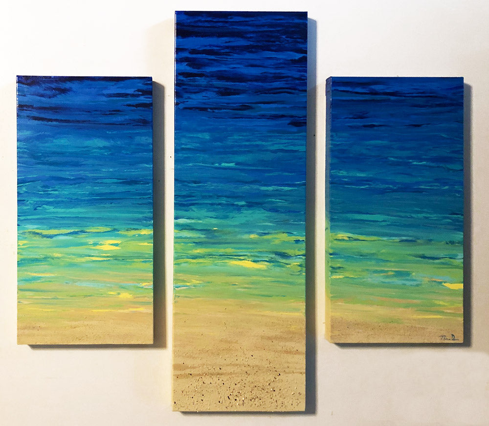 Beached Triptych 36x40 Painting