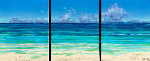 Beached Clouds Triptych 48x20 Painting