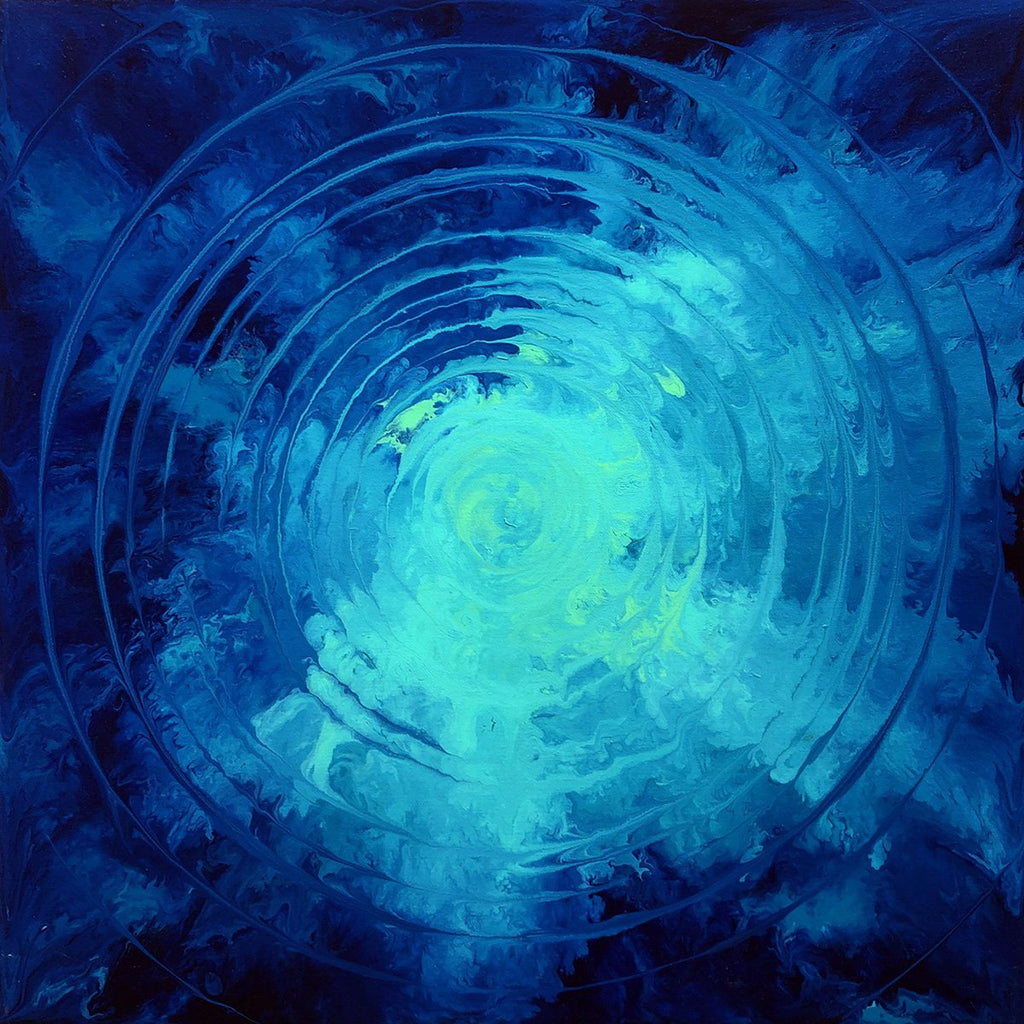 Blue Raindrops 24x24 Painting
