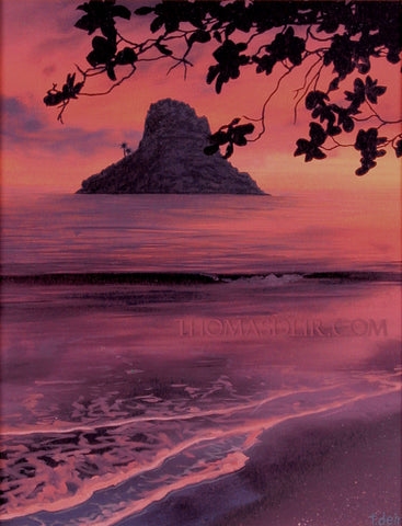 Chinaman's Hat Leaves 14x18 Painting
