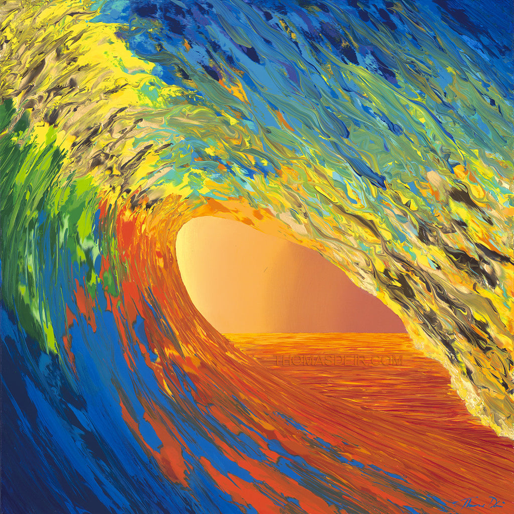 Cylindrical Prism Wave 24x24 Painting