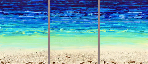 Depth of Blue Triptych 2 90x40 Painting