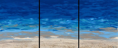 East Coast Blues Triptych 48x20