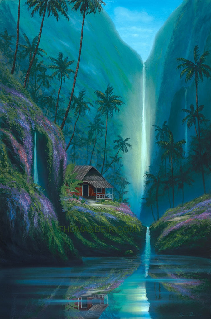 Enchanted Tropical Waterfall 24x36 Painting