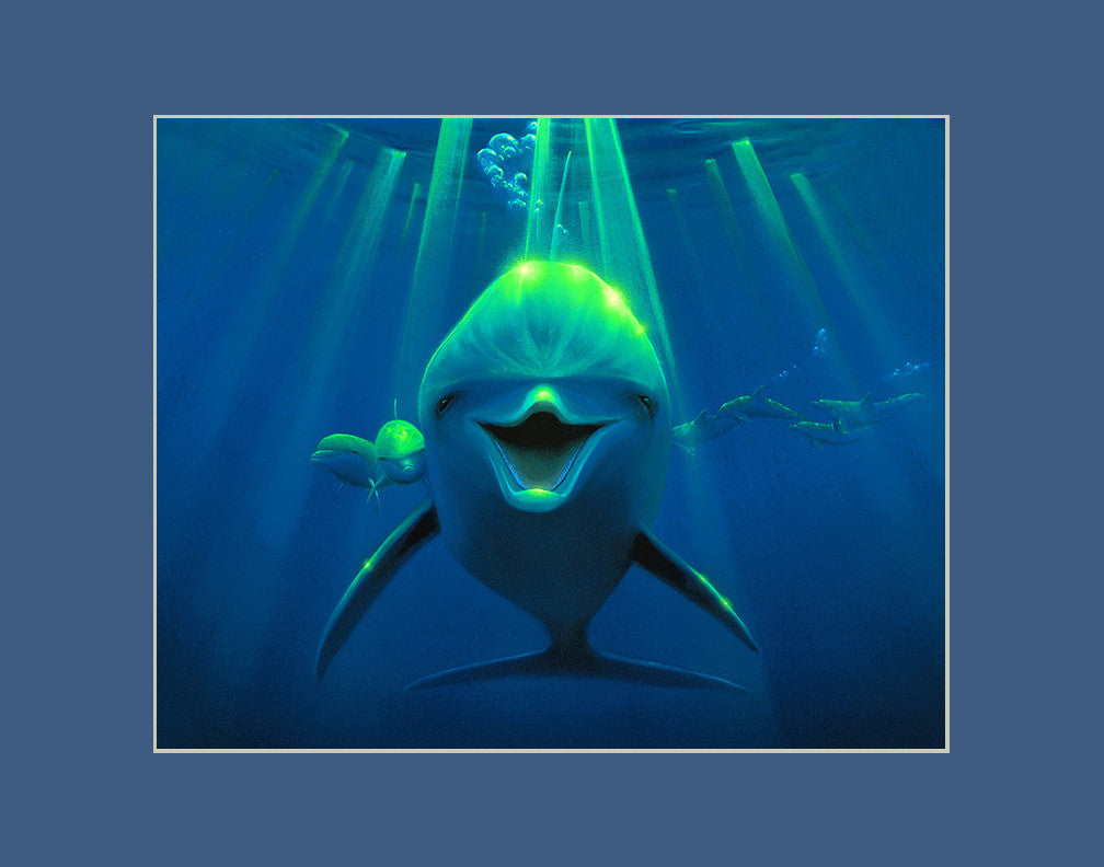 Friendly Curiousity Dolphin Hawaii art prints gift print