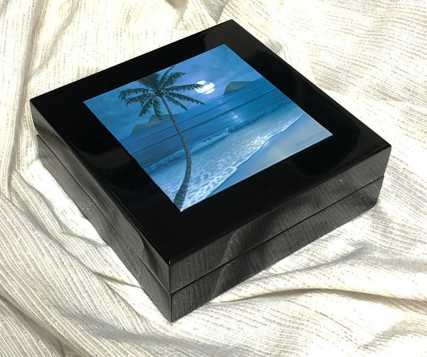 Jewelry Box with Full Moon Mokuluas Inlay
