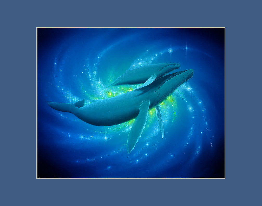 Heavenly Bonding Whale Hawaii art prints gift print