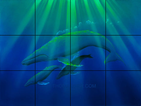 Heavenly Humpbacks Tile Mural