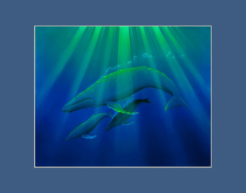 Heavenly Humpbacks Whale Hawaii art prints gift print