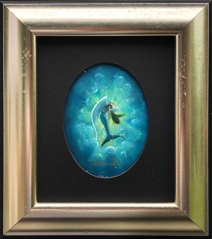 Honu Mermaid Angel Color Sketch 10x12 Framed Painting