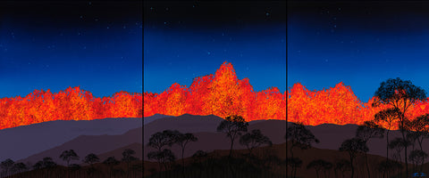 Hualalai Volcano Triptych Giclee
