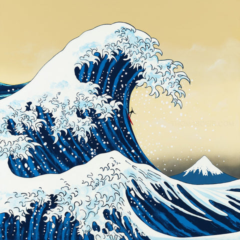Japan Olympics Surfing 36x36 GW Painting